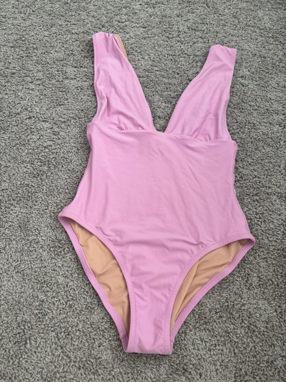 J. Crew Pink V-Neck One-Piece Swimsuit
